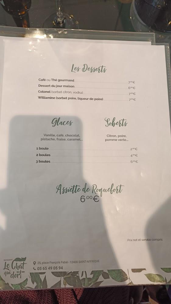 Le Chat Qui Dort - Menu Image 2